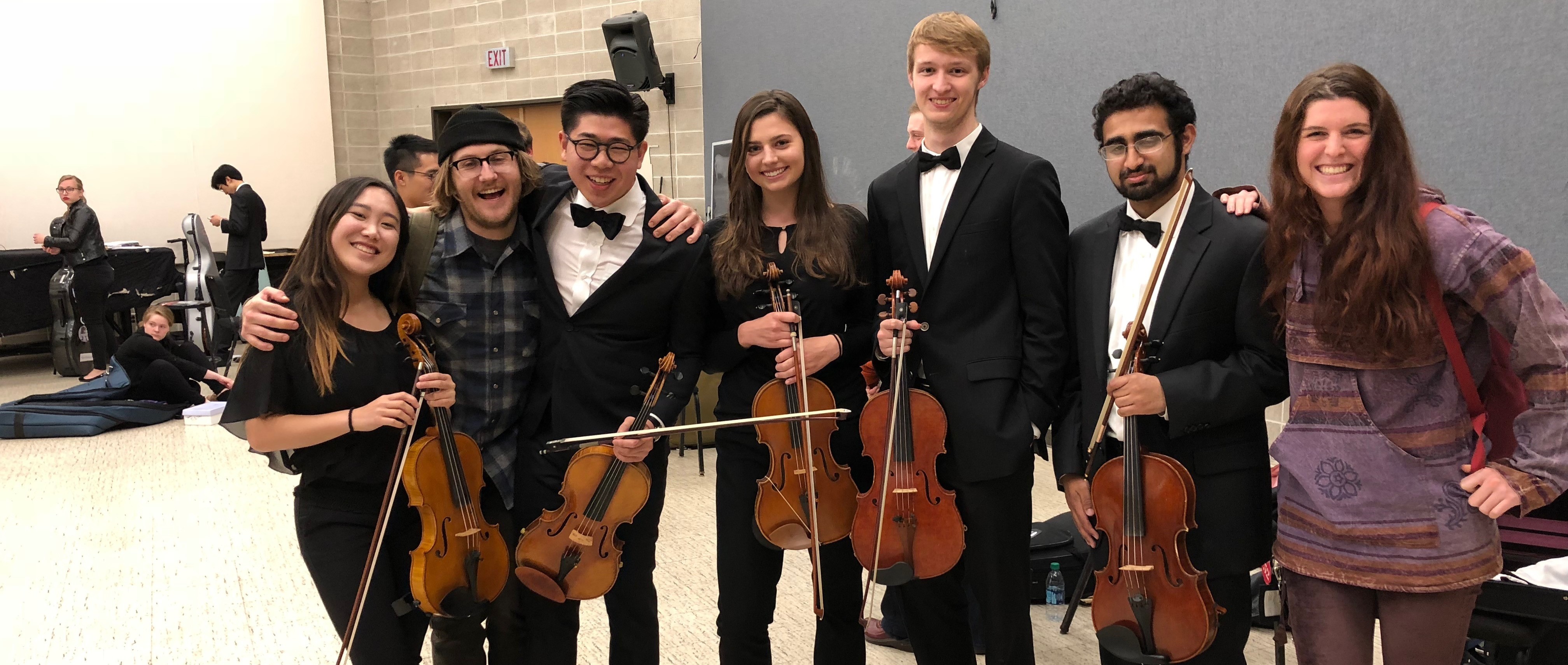 The NUCO viola section after a concert.