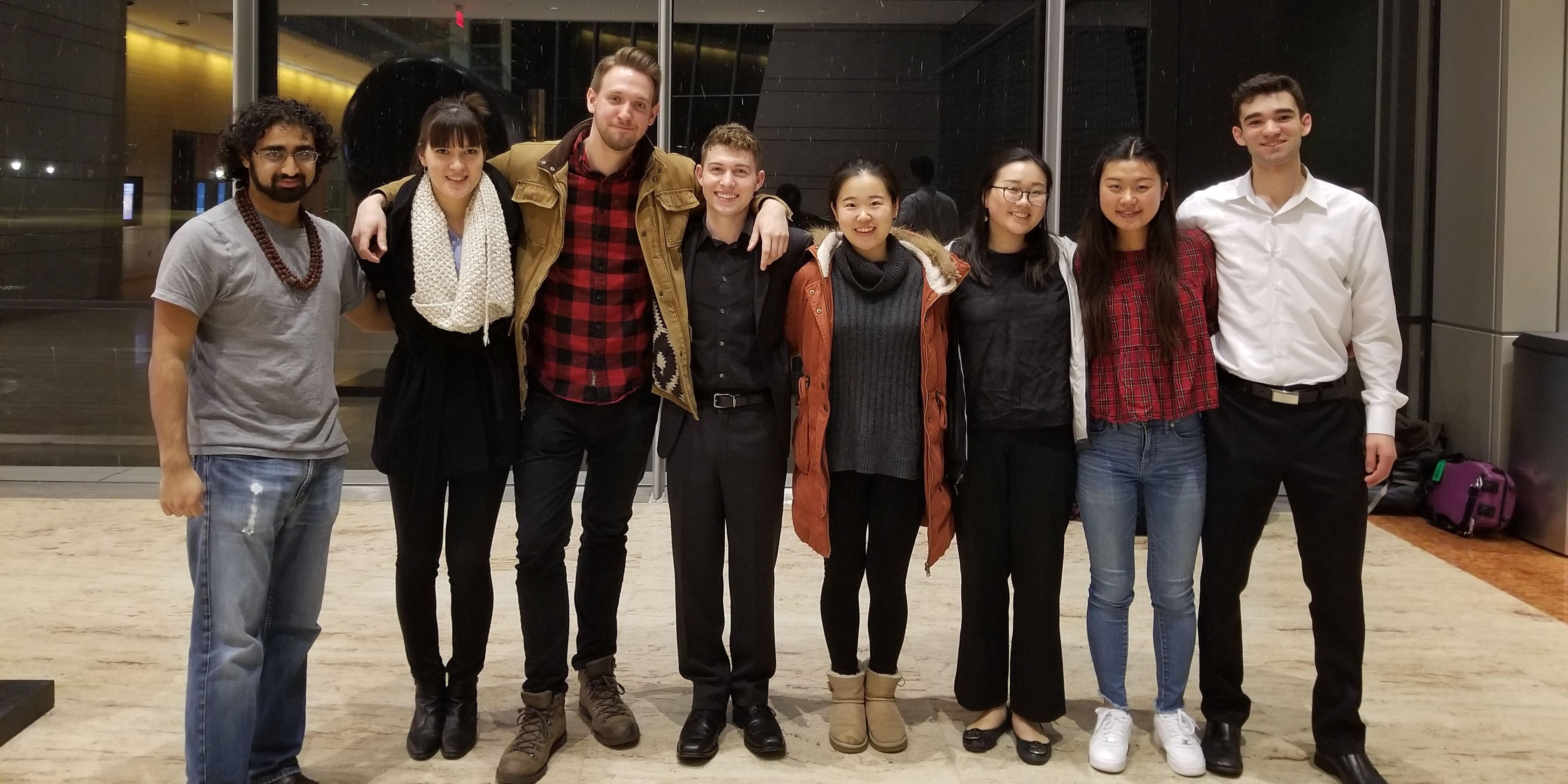 Seth with his studiomates after his recital